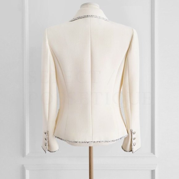 VINTAGE&RARE NWOT CHANEL 05C CC PATCH IVORY JACKET FR 38 - Picture 2 of 2
